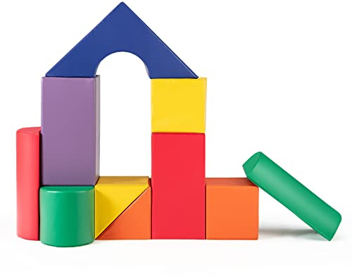 FANTASK Set di 11 mattoncini Morbidi in Schiuma, Grandi mattoncini da Arrampicata Morbidi per Bambini, per Giocare, Costruire e Ginnastica in Interni