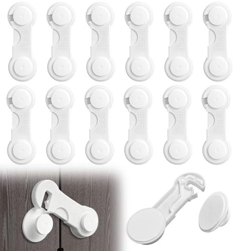12 Pcs Bloque Porte Bébé, Securite Placard Enfant, Bloc Porte Securite Bebe, Maintien Extra Fort, Sécurité d’Armoire pour Bébé, Sans Perçage