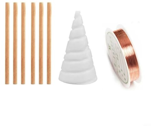 TONIXY Rollo de bobina de alambre de cobre puro, con antena de jardinería electrocultura, estacas de madera para cultivo de plantas, bobina de antena en electrocultivo jardinería (pequeño)