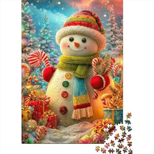 snowman 1000pc jigsaw puzzle paper for adults night light family game leisure hobby
