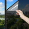 ConCus-T One Way Window Film Heat Control Sun Blocker Anti Glare Blackout Window Tint Film Mirror Effect Film UV Solar Film Static Cling Covering, Black Silver, 60 x 200cm