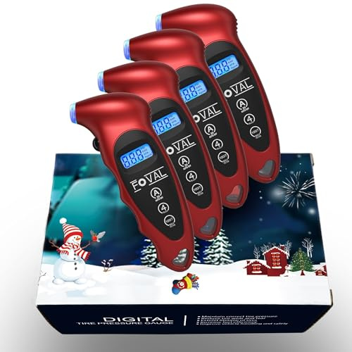 FOVAL Digital Tire Pressure Gauge 150 PSI for Car Truck Bicycle Instant Read with Backlit LCD and Non-Slip Grip (4)