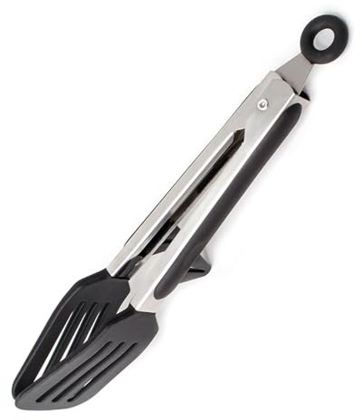 COZHYESS Pinze da Cucina,27 cm/10 Pollici, Pinze con Chiusura in Silicone in Acciaio Inossidabile, Pinze per Alimenti da Cucina, Grado Alimentare Resistente al Calore, per Cucinare, Buffet, BBQ (Nero)