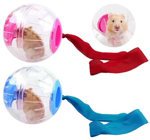 TAIZER 2 Piezas hamster Running Ball Dispositivo Deportivo Plástico Pelota de Fitness Juguete Rueda para Hámster