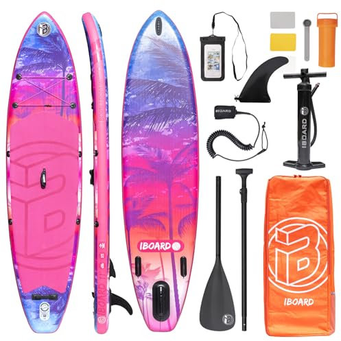 iBoard Aufblasbares Paddelbrett, 28,9 x 83,2 x 15,2 cm, dick, ausgezeichnetes Stand-Up-Paddle-Board mit Zubehör, breit und stabil, hohe Belastung, erkunden Sie Angeln, Yoga