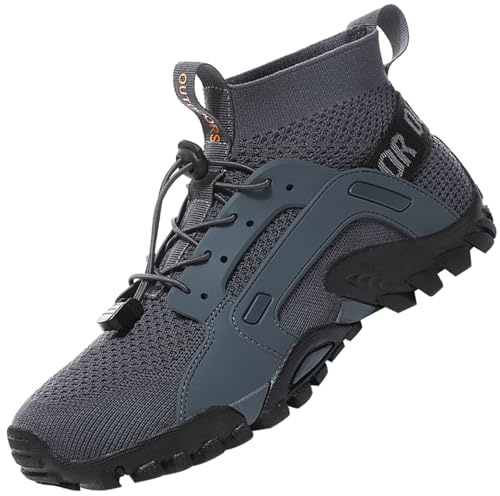 VTASQ Scarpe da Trekking Uomo Scarpe da Trail Running Traspiranti Passeggiate Stivali per Antiscivolo Sportive All'aperto Donna Scarpe da Escursionismo Leggero Tennis Sportiva Grigio 46EU
