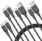 RAMPOW Cavo USB Type-C 4 Pezzi 1M, USB A a C e C a C, per iPhone 16/15/Pro Max, iPad, Samsung Galaxy S22/S21/S20 - Ricarica Rapida