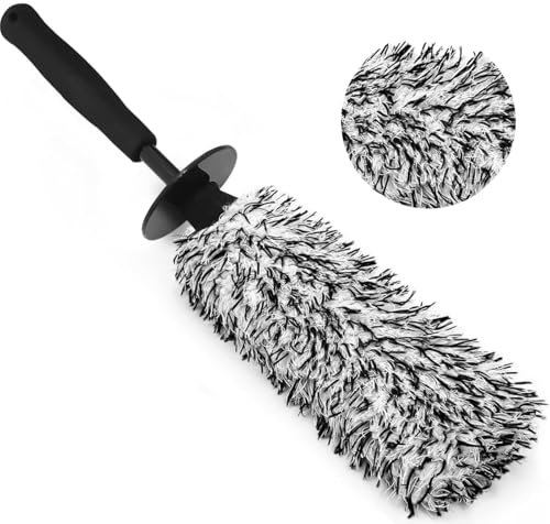 FLG Felgenbürste 40 cm – Mikrofaserbürste Extra Dünn & Flexibel – Schonende Felgenreinigung für Auto & Motorrad (Felgenbürste)