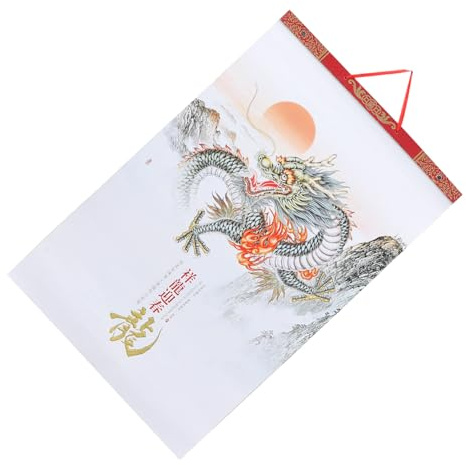 DOITOOL Year of Dragon Wall Calendar Tear-off Pages Lunar Calendar Planner Clear Printing Decorative Chinese Year Dragon Home Office Wall Hanging Organizer