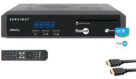 SERVIMAT - Ricevitore TV satellitare HD + scheda Viaccess Fransat PC6 + cavo HDMI 2M