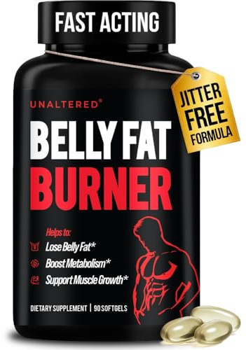 UNALTERED Belly Fat Burner for Men - Natural Weight Loss Pills to Support Reduced Body Fat, Preservation of Lean Muscle Mass, and a Healthy Metabolism - CLA Dietary Supplement - 90 Softgel Capsules