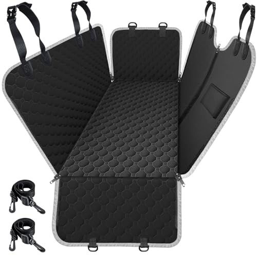 Mancro Dog Car Seat Cover for Back Seat, 2026 Upgraded 600D Heavy Duty Waterproof & Scratch-Resistant Dog Hammock for Car, Back Seat Pet Cover for Dogs with Sedan, Trucks and SUVs, Standard, Black