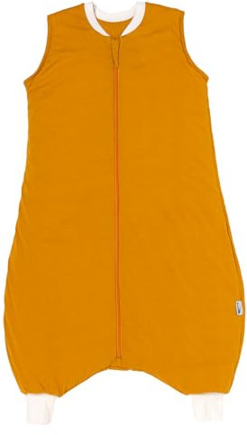 schlummersack Schlafsack mit Füßen Sommer 110 cm 1 Tog dünn Safran | Kinder Schlafsack mit Beinen für eine Körpergröße 110-120cm Füßen 1 Tog