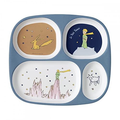BANDEJA DE 4 COMPARTIMENTOS – EL PETIT PRINCE – MELAMINE – Libre de BPA – Lavable en lavavajillas – 6 m + – 24 x 21 –