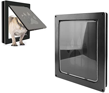 Dog Flap for Pets, Large Cat Flap, Multiple Ways Pet Door, Securely Designed Weather Proof Pet Door with Thicker Panel for Interior Exterior Doors, Easy Installation with Strong Frame