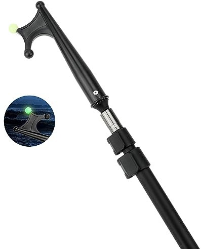 SAN LIKE Teleskop-Bootshaken-Klasse 3 Aluminiumlegierung Docking Bootshaken Teleskopierbar Langlebige Rostfreie Boot Haken Teleskop Stange mit leuchtenden Perlen Docking Bootsschieber, Negro 2,4M