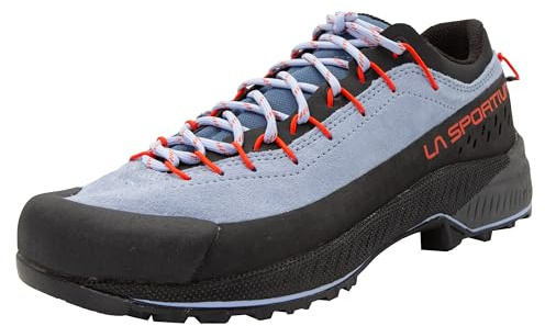 La Sportiva Women's TX4 EVO Leather Technical Approach/Hiking Shoes, Stone-Blue/Cherry Tomato, US 7 (EU Equivalent 38)