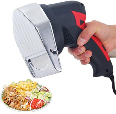 Coltello Elettrico Doner Kebab, Affettatrice Doner Kebab Commerciale, Spessore Di Taglio 0-8 Mm Regolabile E Facile Da Pulire, Produzione Di 60 Kg/ora E Taglio Pulito E Preciso, Per Caffetteria