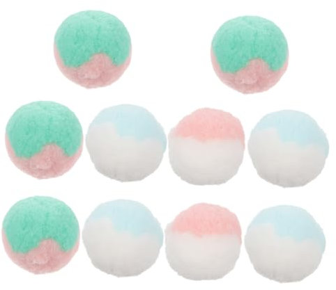 GRIRIW 10stücke Katzenspielzeug Pompombälle Aus Plüsch Für Katzen Bissbeständige Katzenbälle Zum Kauen Und Spielen Haustierzubehör Zufällige Farbe