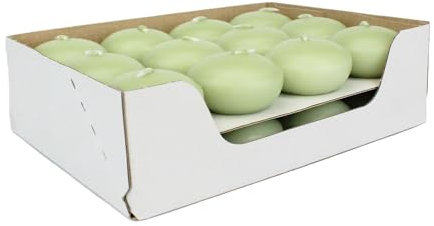 INNA-GLAS Kerzen ORNELLA, 24 Stück, pastellgrün, 2,8cm, Ø4,5cm, 4h - Schwimmkerzen