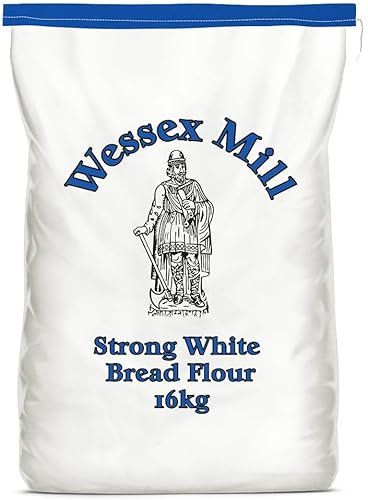 Wessex Mill Strong White Bread Flour 16kg | High Protein British Wheat | With Vitamin C for Better Dough Lift | For Bread Machines, Sourdough & Hand Baking | Bulk Sack for Bakers & Catering