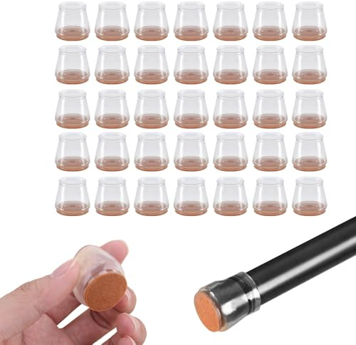 Dalephoric 35 Pièces Protection Pied de Chaise pour 22-32 mm, Tampon Chaises en Silicone, Protege Pied de Chaise avec Feutre, Reduire Le Bruit éviter Les Rayures, pour Sols en Bois Dur et Carrelage