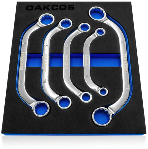 DAKCOS 5 piezas Juego de llaves de arranque y llaves de bloqueo, juego de llaves de doble anillo, juego de llaves de anillo en forma de C, 8 x 10-21 x 22 mm, CR-V