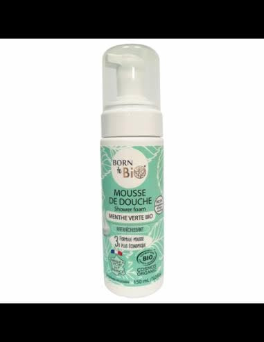 Born to Bio - Espuma de Ducha Bioactiva de Menta Verde (Green Mint Shower Foam) - 150ml - Pack de 2