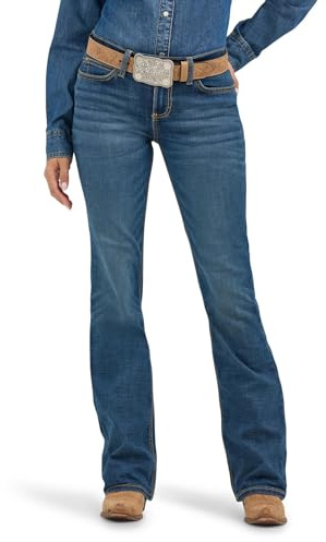 Wrangler damjeans i västerstil, medellåg midja, stretch och raka ben.