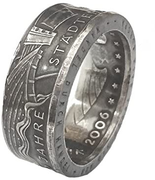 Münzring 10 Euro 2006 650 Jahre Städtehanse Silber 925er Größe 56 bis 74