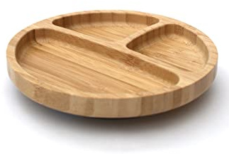 MACACA Assiette Bambou Bébé avec Ventouse – Écologique, Sans BPA, 2 Compartiments – Antidérapante & Naturelle – Idée Cadeau Naissance ou Premier Repas