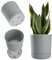 KADAX Blumentopf mit Untersetzer, Pflanzentopf aus Kunststoff, Minimalistischer Pflanzkübel, Dekorativer Topf für Blumen, Kakteen und Kräuter (17cm, Grau)