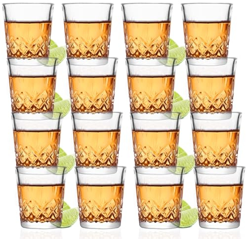 Gucass 16 stycken snapsglas, 5 cl diskmaskinstålig | blyfritt glas | shotglas med tung botten