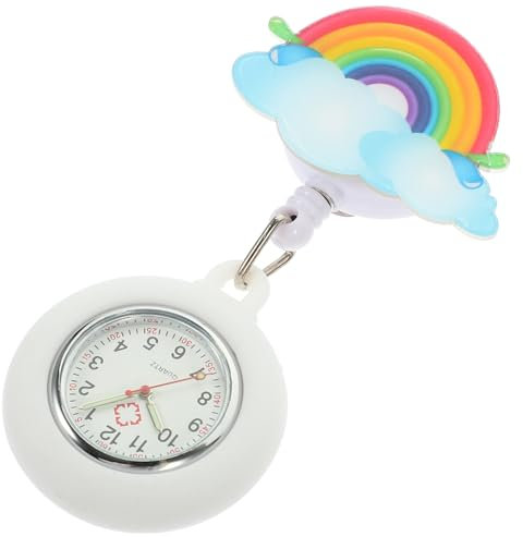 WATIIFUFU Schwesterntisch spangenuhr damenarmbanduhr Grundlagen für Krankenpflegeschüler für Krankenschwestern für Frauen für Kinder Uhr mit Silikonhülle Abzeichen Uhr