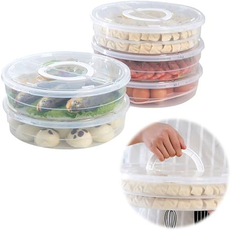 Contenitore rotondo con coperchio e manici, con 2 scomparti, con coperchio e manici, coperchio ermetico, senza BPA, per torte e prodotti da pasticceria