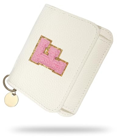 Girls Wallet, Initial Women's Wallets, White Small Wallet for Kids with 5 Card Slots Holder, Personalised Purses Gifts for Girls and Women, Birthday Gift, Christmas Gifts, Travelling Wallets Gift (F)