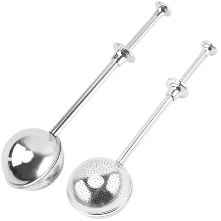 2 Stück Teesieb für Losen Tee,Teaballs mit Teleskopgriff,Teesieb Löffel Edelstahl,Teezange,Leicht zu Reinigen Tee Sieb,Vielseitig Einsetzbar Tea Infuser,für Filtrierung Tees,Kakaopulver,Gewürze