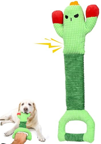 Iokheira Juguete para Perro,Juguete Chirriante Interactivo para Perros, Peluche para Perro, Anti Ansiedad, para Perros de Raza Pequeña y Mediana, Cactus, Regalos de Juguetes de Navidad (Grande)