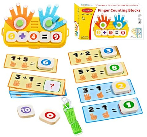 Tablero de conteo con Dedos para niños | Juguete de Aprendizaje de números - Juego de sumas y restas,para niños y niñas educación en casa jardín de Infancia Preescolar cumpleaños