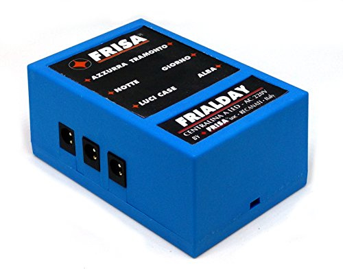 FRISA FRIALDAY Centralina per presepi di Piccole Dimensioni - Kit Completo di LUCI LED e Tutti Gli Accessori necessari - 4 Fasi (Alba, Giorno, Tramonto, Notte)