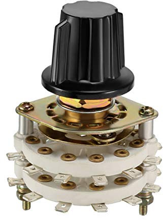 sourcing map 2P8T 2 Pole 8 Position 2 Deck Band Channel Rotary Switch Selector with Knob