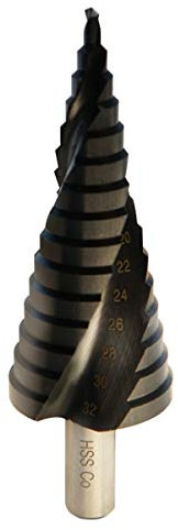 STROTON Brocas Escalonadas de M35 Cobalto (4-32 mm/15 Pasos) para Acero Inoxidable, Aluminio, Latón, Madera, Plástico, PVC.