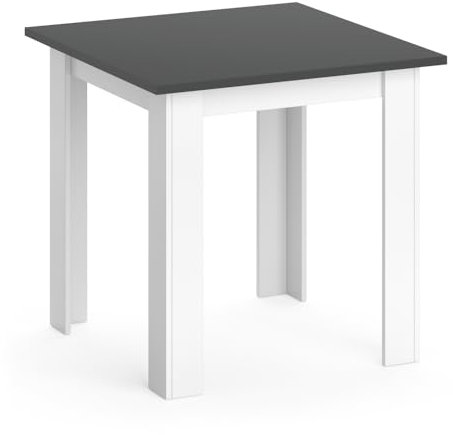 Vicco Esstisch Karlos, Tisch für das Esszimmer, Anthrazit/Weiß, 80 x 80 cm