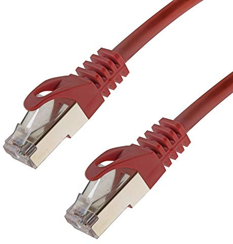 Netzwerkkabel S/FTP PIMF Cat. 7 2,00 Meter rot Patchkabel Gigabit Ethernet LAN DSL CAT7 Kabel