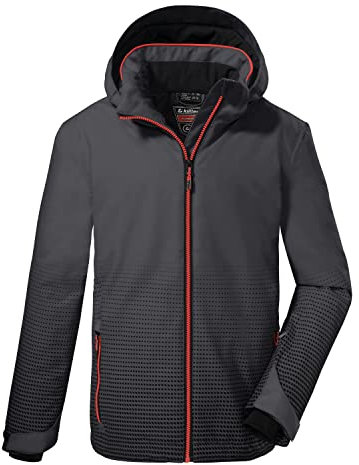 killtec Jungen Skijacke/Funktionsjacke mit Kapuze und Schneefang KSW 162 BYS SKI JCKT, anthrazit, 116, 38495-000