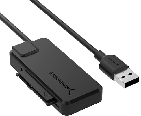 SABRENT SATA/U.2 USB Adapter SSD HDD 2,5 3,5 Zoll Festplattenadapter USB, 3.2x2 10Gbps (EC-U2SA)