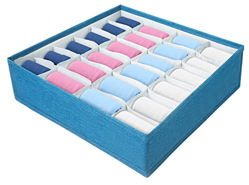 AiQInu Organizzatore Cassetti Intimo Pieghevoli 24 Celle Porta Calzini Divisori per Biancheria, Biancheria Intima, Calze, Cravatte e Sciarpe