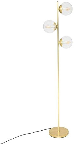 Atmosphera - Lampadaire Collectionneur 3 Globes en Verre - Métal Doré, H 162 cm, Design Contemporain - Pour Salon, Chambre, Bureau