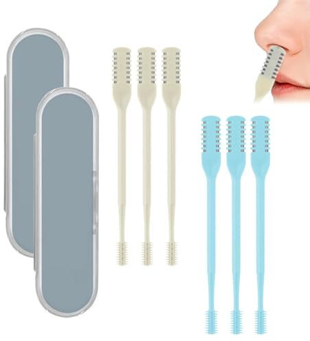 KHDULQ 8 Pezzi Peli Naso Tagliapeli,Professionali per 2 in 1 Manuale Tagliacapelli Nasale Coltello a Doppia Faccia Rotante 360° Portatile Nasali Aggiornato Il Naso Strumento Rimuovere