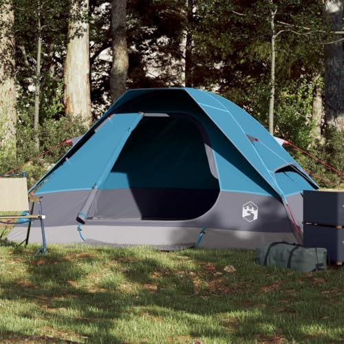 Tino Tech 214 x 150 x 115 cm - Tente de camping d'extérieur pour 2 personnes - Coupe-vent - Tente familiale - Grande tente à lancer - Tente de festival - Tente de trekking - Polyester - Bleu